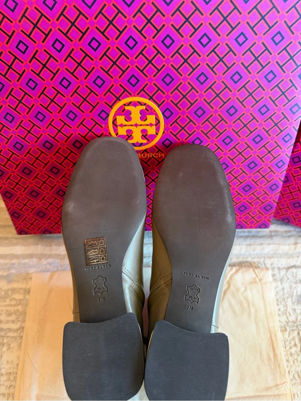 Tory Burch Multi Logo Heel Ankle Boots with Buckle Detail